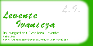 levente ivanicza business card